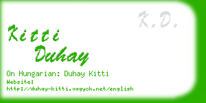 kitti duhay business card